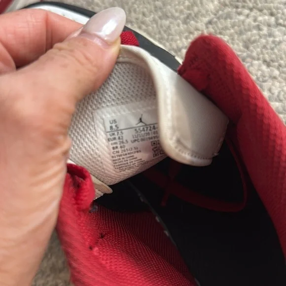 Nike Air Jordan 1 Mid Black Gym Red White Men’s Size 8 Sneakers - Picture 9 of 9